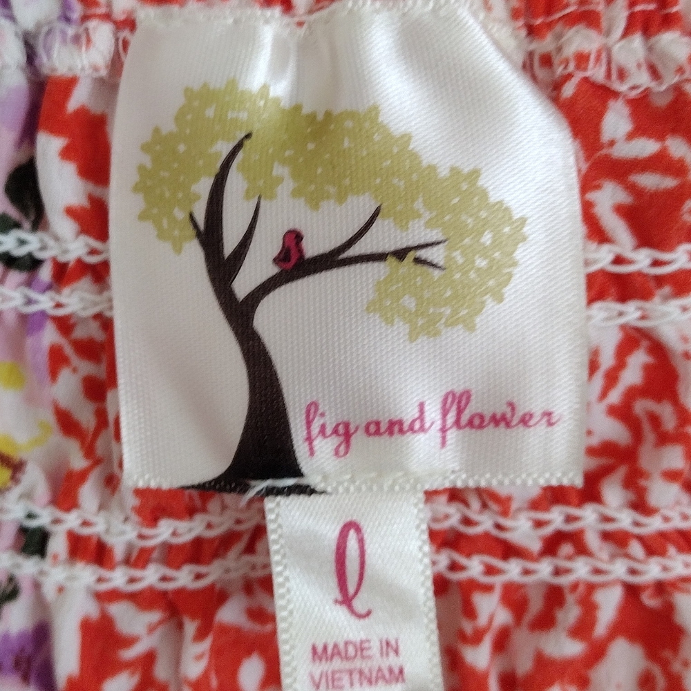 Fig And Flower Multi Pattern Multicolor Smocked F… - image 4